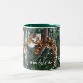 Ich bin gleich da! NIEDLICHE LEOPARD-Rescue-Crew Zweifarbige Tasse (Mittel)