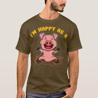 Ich bin glücklich als Schweinezucht Premium T-Shirt