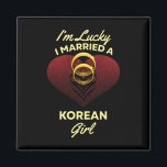 Ich bin glücklich, dass ich ein koreanisches Mädch Magnet<br><div class="desc">Ich bin glücklich,  dass ich ein koreanisches Mädchen-Hochzeitshaus Verheiratet habe</div>