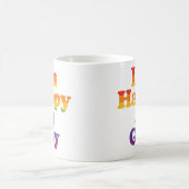 „Ich bin glücklich & gay“ Tasse – Feste Pride Kaff (Mittel)