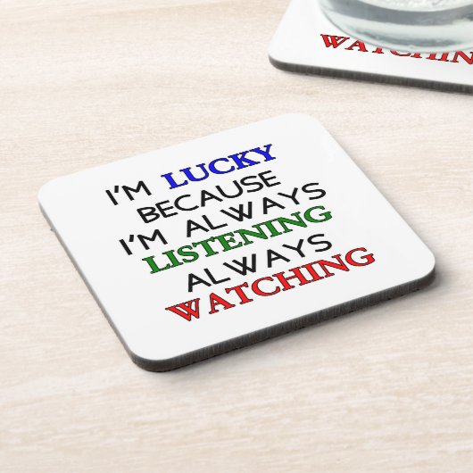 Ich bin glücklich getränkeuntersetzer (Linke Seite)