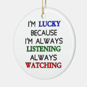 Ich bin glücklich keramikornament (Links)