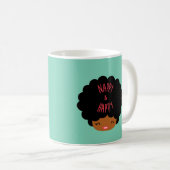 Ich bin glücklich mit meinem natürlichen Haar ~ Kaffeetasse (VorderseiteRechts)