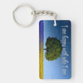 "Ich bin glücklich mit wem ich bin" Motivation Aff Schlüsselanhänger