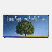 "Ich bin glücklich mit wem ich bin" Motivation Aff Schreibtischunterlage (Vorderseite)