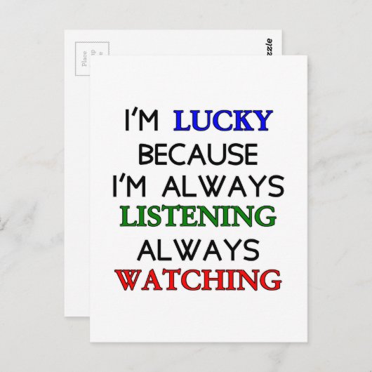 Ich bin glücklich postkarte (Vorne/Hinten)