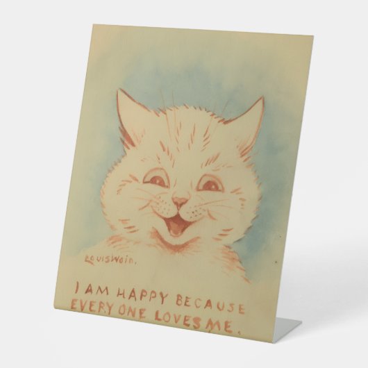 Ich bin glücklich, weil alle mich Lieben (Niedlich Sockelschild (Vorderseite)