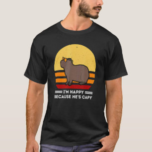 Ich bin glücklich, weil er Capy Vintag Capybara De T-Shirt