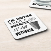 Ich bin glücklicher als ein Mistkäfer in einem Hau Getränkeuntersetzer (Linke Seite)