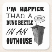 Ich bin glücklicher als ein Mistkäfer in einem Hau Rechteckiger Pappuntersetzer (Vorderseite)
