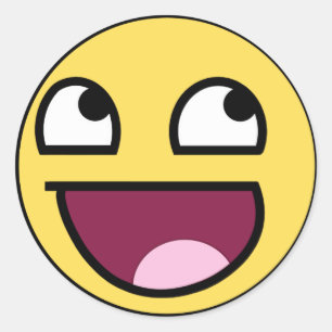 Ich bin glücklicher Plz-Aufkleber Runder Aufkleber