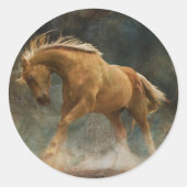 Ich bin golden runder aufkleber (Vorderseite)