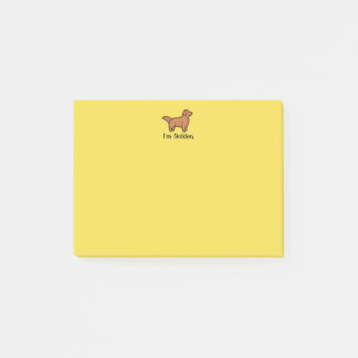 Ich bin goldene Post-It Klebezettel