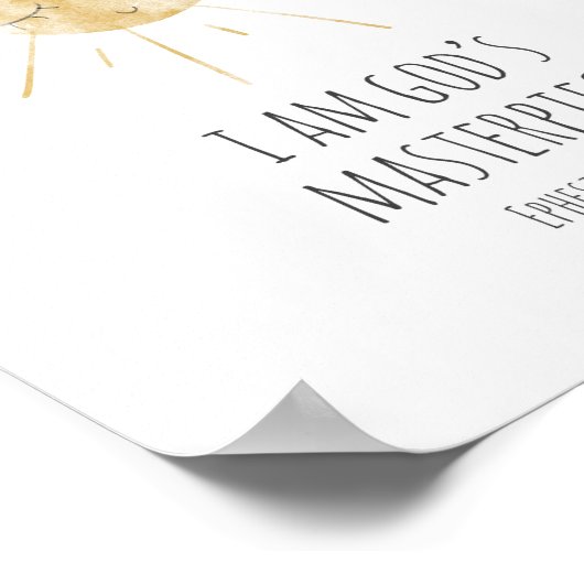 Ich bin Gottes Meisterwerk-Bibelverse-Poster Poster (Ecke)