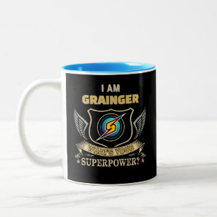 Ich bin GRAINGER, was ist dein Superheldenstück Zweifarbige Tasse