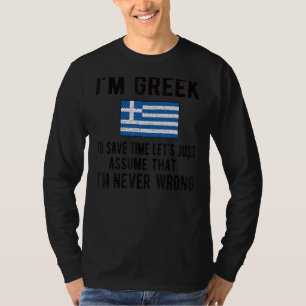 Ich bin griechische Flagge Griechenland Roots T-Shirt