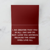 ICH BIN GRÖSSER ALS SIE KARTE (Innenseite)