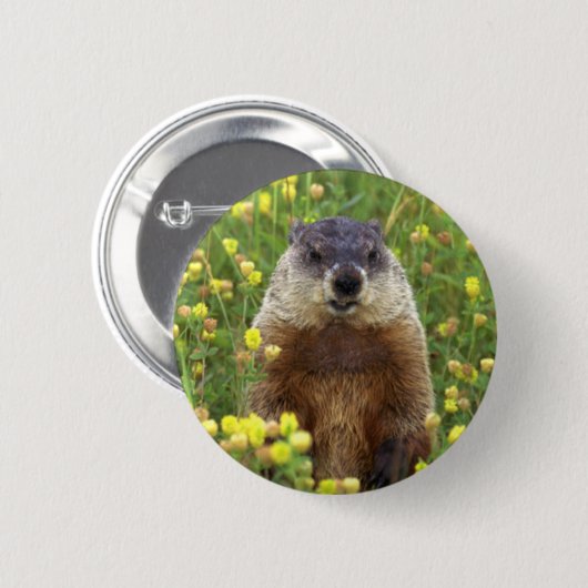 Ich bin Groundhog Button (Vorne & Hinten)