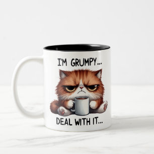 Ich bin gruselig, kümmere mich um die Katze Zweifarbige Tasse