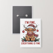 Ich bin gut alles ist eine schöne Weihnachtskühe Button (Vorderseite/Rückseite)