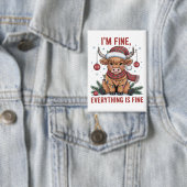 Ich bin gut alles ist eine schöne Weihnachtskühe Button (Insitu)