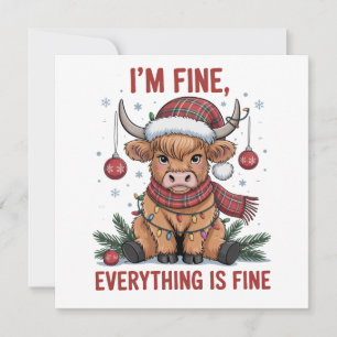 Ich bin gut alles ist eine schöne Weihnachtskühe Feiertagskarte