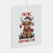 Ich bin gut alles ist eine schöne Weihnachtskühe Ornament Aus Metall (Vorderseite Rechts)