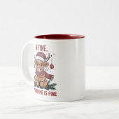 Ich bin gut alles ist eine schöne Weihnachtskühe Zweifarbige Tasse (Vorderseite Links)