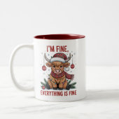 Ich bin gut alles ist eine schöne Weihnachtskühe Zweifarbige Tasse (Links)