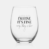 "Ich bin gut, alles ist gut" Weinglas Ohne Stiel (Vorderseite)