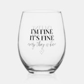 "Ich bin gut, alles ist gut" Weinglas Ohne Stiel (Rückseite)