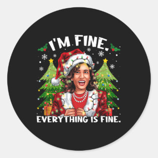 Ich bin gut alles ist schön Meme Kalama Santa Chri Runder Aufkleber