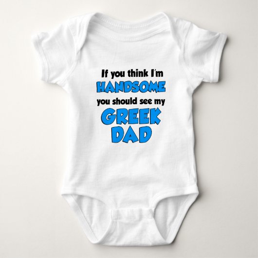Ich bin gut aussehender griechischer Vater Baby Strampler (Vorderseite)