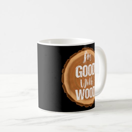 Ich bin gut mit Holzwerkstoff Kaffeetasse (VorderseiteRechts)