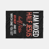 Ich bin halb Jesus vermischt und halb Peter läuft  Fleecedecke (Vorderseite (Horizontal))