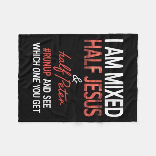 Ich bin halb Jesus vermischt und halb Peter läuft Fleecedecke (Vorderseite (Horizontal))