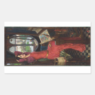 Ich bin halb krank von Schatten - John Waterhouse Rechteckiger Aufkleber
