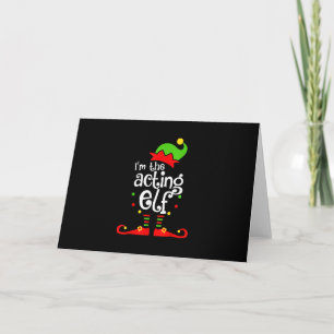 Ich bin handelnder Elf Xmas Familienfreund Weihnac Karte