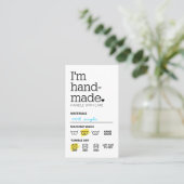 Ich bin handgefertigte Minimalistische Visitenkart Visitenkarte (Stehend Vorderseite)