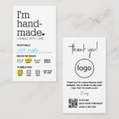 Ich bin handgefertigte Minimalistische Visitenkart Visitenkarte (Vorne/Hinten)