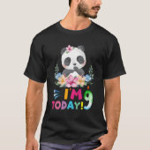 Ich bin heute 9 Panda Py Panda Theme T-Shirt (Vorderseite)