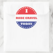 Ich bin heute auf Gravel gefahren Runder Aufkleber (Tasche)