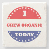 Ich bin heute Bio geworden Steinuntersetzer (Vorderseite)