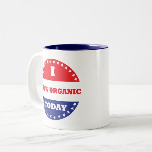 Ich bin heute Bio geworden Zweifarbige Tasse (Vorderseite Links)