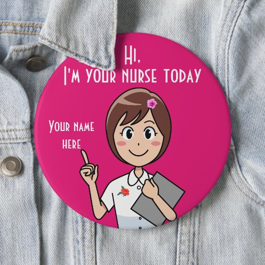 Ich bin heute dein Krankenwagen, 15 cm, runder Kno Button (Beispiel)