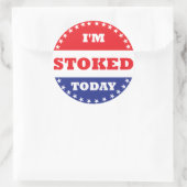 Ich bin heute erstickt runder aufkleber (Tasche)