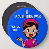 Ich bin heute Ihr Krankenpfleger Button (Vorne & Hinten)