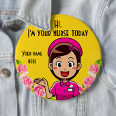 Ich bin heute Ihr Krankenpfleger Button (Beispiel)