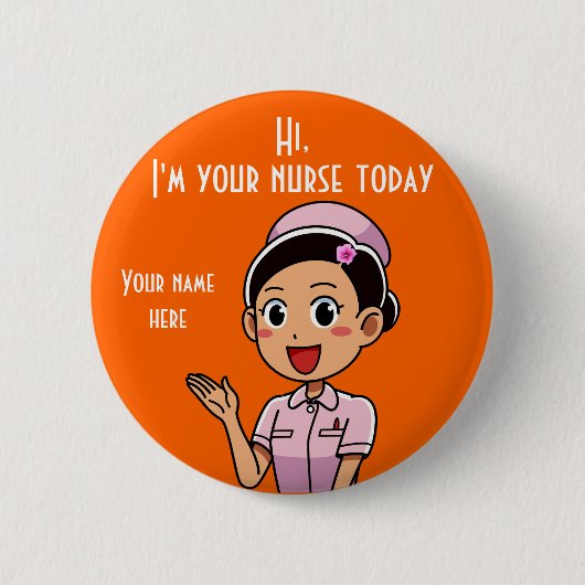 Ich bin heute Ihr Krankenschwester, 2,5 mm runder  Button (Vorderseite)
