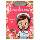 Ich bin heute Ihre Krankenschwester Personalisiert Klemmbrett (Vorderseite)